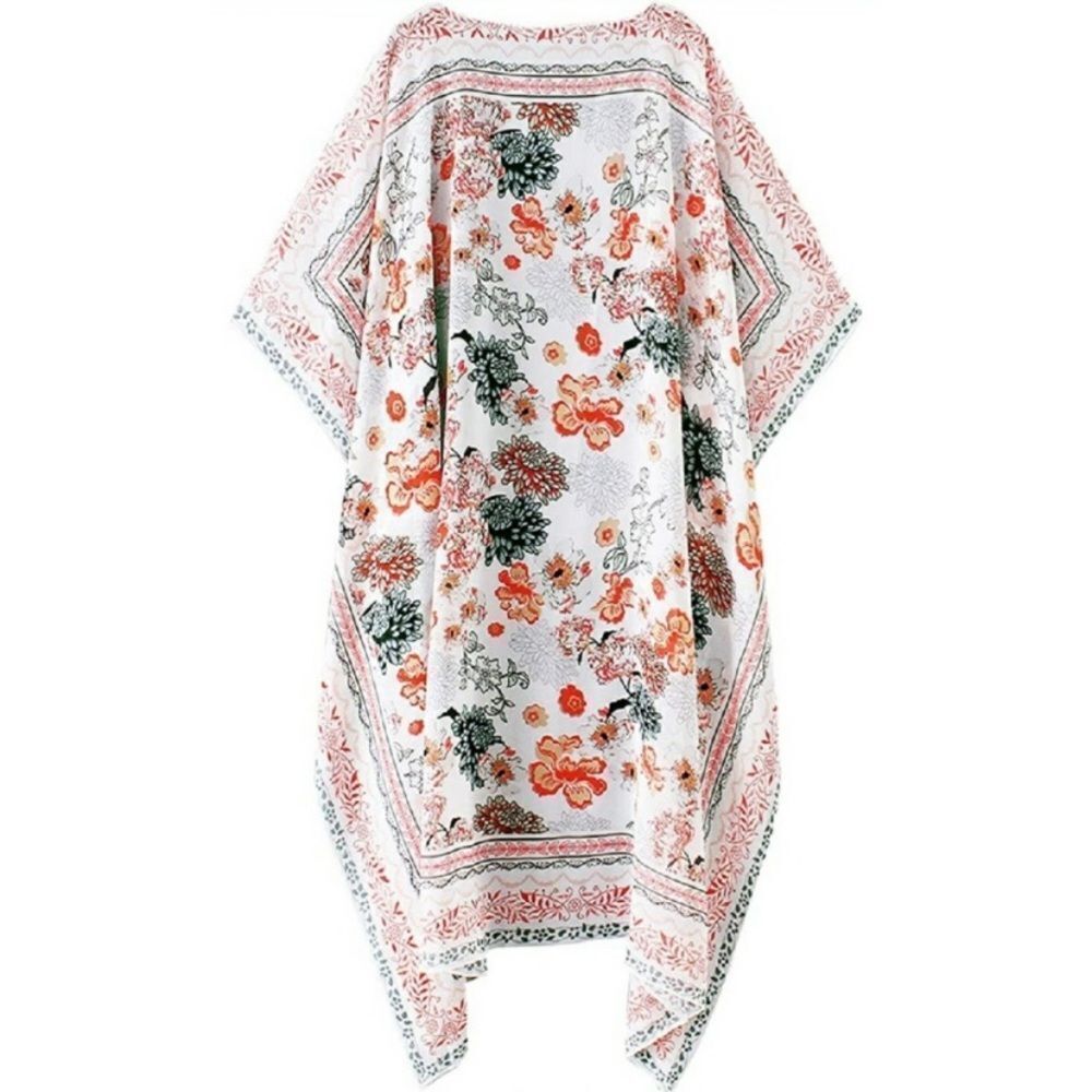 Boho Floral Kimono Duster Cardigan Top - Picture 6 of 7